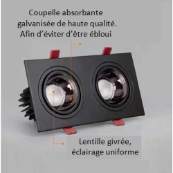 SPOTS LED 1 TÊTE 2 TÊTES 3 TÊTES ENCASTRABLES ORIENTABLES